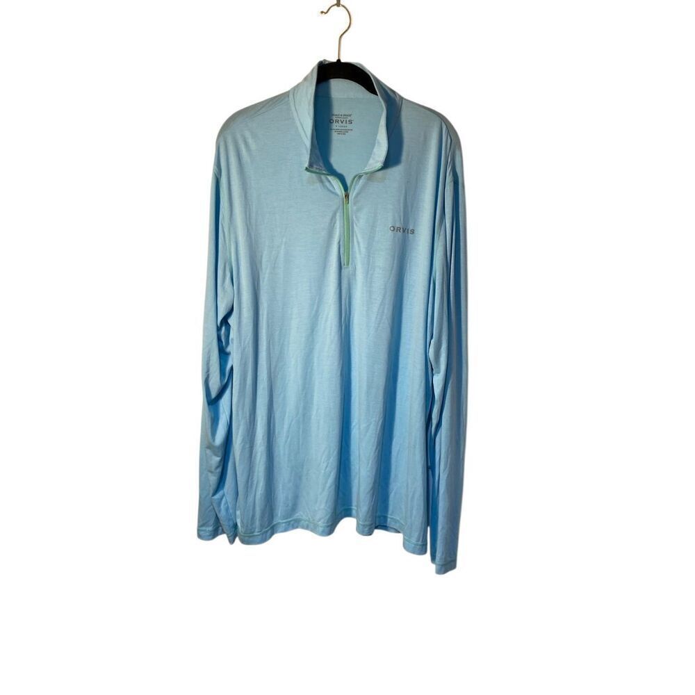 Orvis men’s insect shield quarter zip blue long sleeve athletic top size XL